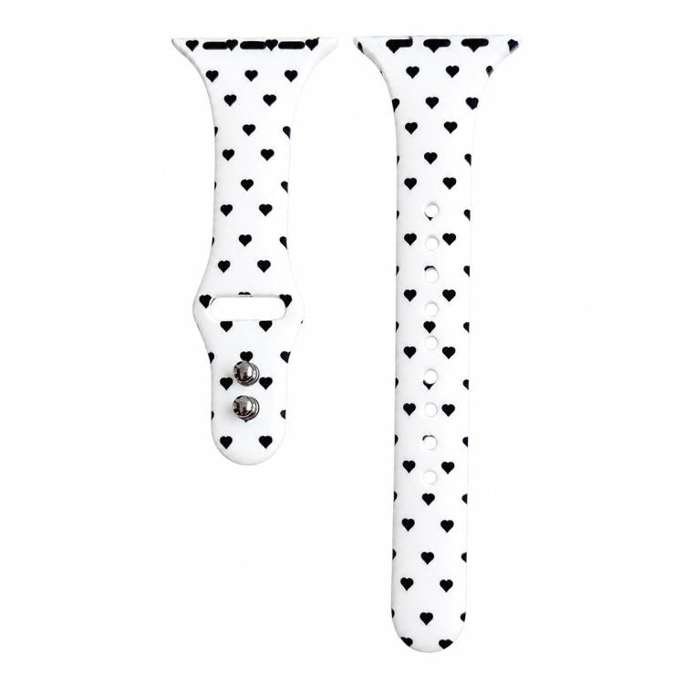 Cinturino per orologio in silicone sottile con fibbia inversa stampata., For Apple Watch 46mm / 49mm / 45mm / 44mm, For Apple Watch 42mm / 41mm / 40mm / 38mm