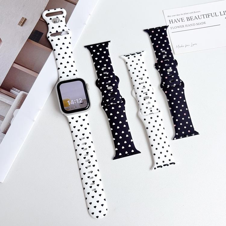 Cinturino per orologio in silicone con fibbia stampata a rovescio., For Apple Watch 46mm / 49mm / 45mm / 44mm, For Apple Watch 42mm / 41mm / 40mm / 38mm