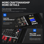 Mixer professionale Bluetooth multifunzione a 4 canali modello 402D con amplificatore integrato., EU Plug, UK Plug, US Plug