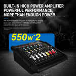 Mixer professionale Bluetooth multifunzione a 4 canali modello 402D con amplificatore integrato., EU Plug, UK Plug, US Plug
