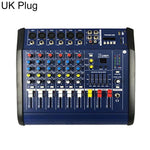 Mixer professionale Bluetooth multifunzione a 6 canali modello 602D con amplificatore integrato., EU Plug, UK Plug, US Plug