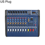 Mixer professionale Bluetooth multifunzione a 8 canali modello 802D con amplificatore integrato., EU Plug, UK Plug, US Plug