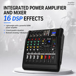 Mixer professionale Bluetooth multifunzione a 8 canali modello 802D con amplificatore integrato., EU Plug, UK Plug, US Plug