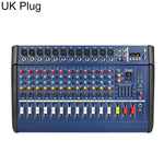 Mixer professionale Bluetooth multifunzione a 12 canali modello 1202D con amplificatore integrato., EU Plug, UK Plug, US Plug