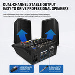 Mixer professionale Bluetooth multifunzione a 12 canali modello 1202D con amplificatore integrato., EU Plug, UK Plug, US Plug