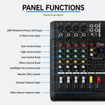 Mixer professionale Bluetooth multifunzione a 12 canali modello 1202D con amplificatore integrato., EU Plug, UK Plug, US Plug