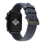 Cinturino in vera pelle con trama litchi per Apple Watch Series 6 e SE e 5 e 4 44 mm / 3 e 2 e 1 42 mm, For Apple Watch Series 7 45mm / 6 & SE & 5 & 4 44mm / 3 & 2 & 1 42mm