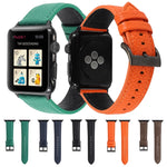 Cinturino in vera pelle con trama litchi per Apple Watch Series 6 e SE e 5 e 4 44 mm / 3 e 2 e 1 42 mm, For Apple Watch Series 7 45mm / 6 & SE & 5 & 4 44mm / 3 & 2 & 1 42mm
