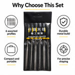 Set di 6 utensili rotanti per intaglio e levigatura del legno.