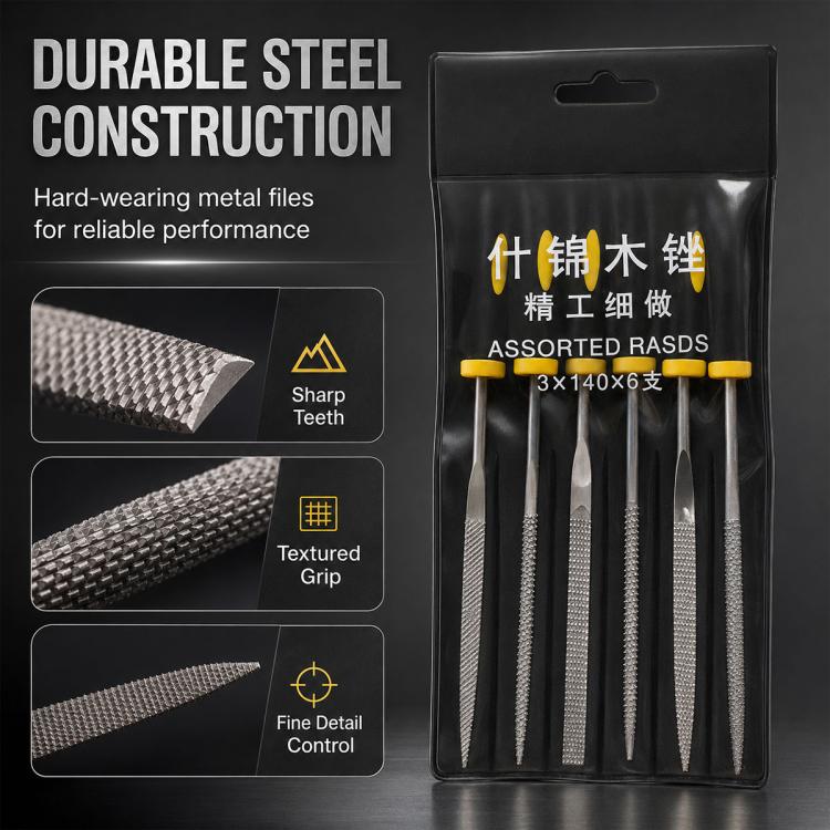 Set di 6 utensili rotanti per intaglio e levigatura del legno.
