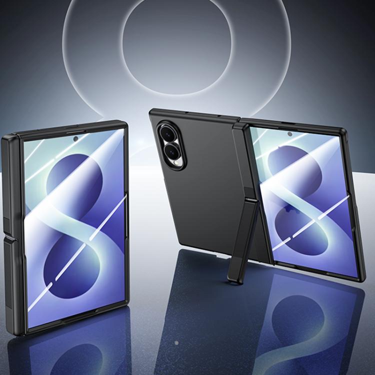 Custodia per telefono con cerniera in policarbonato satinato effetto pelle, con pellicola integrata, supporto in cerniera., For Galaxy Z Fold8 5G, For Galaxy Z Fold8 Ultra 5G