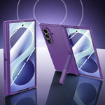 Custodia per telefono con cerniera in policarbonato satinato effetto pelle, con pellicola integrata, supporto in cerniera., For Galaxy Z Fold8 5G, For Galaxy Z Fold8 Ultra 5G