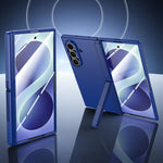 Custodia per telefono con cerniera in policarbonato satinato effetto pelle, con pellicola integrata, supporto in cerniera., For Galaxy Z Fold8 5G, For Galaxy Z Fold8 Ultra 5G