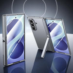 Custodia per telefono con cerniera in policarbonato satinato effetto pelle, con pellicola integrata, supporto in cerniera., For Galaxy Z Fold8 5G, For Galaxy Z Fold8 Ultra 5G