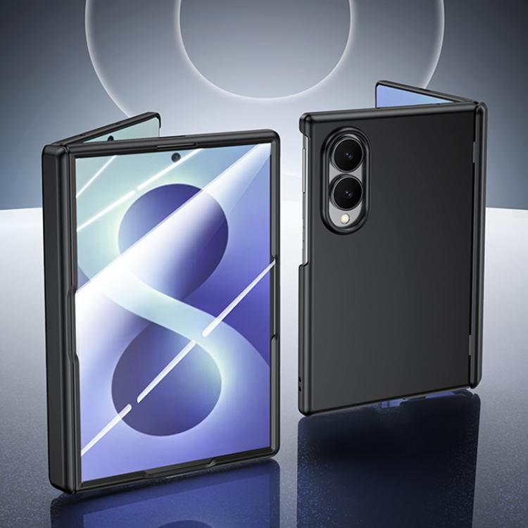 Custodia per telefono con cerniera integrata in policarbonato satinato effetto pelle, rivestimento spray, cerniera in PC., For Galaxy Z Fold8 5G, For Galaxy Z Fold8 Ultra 5G