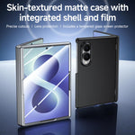 Custodia per telefono con cerniera integrata in policarbonato satinato effetto pelle, rivestimento spray, cerniera in PC., For Galaxy Z Fold8 5G, For Galaxy Z Fold8 Ultra 5G