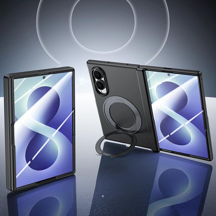 Custodia per telefono in PC con rivestimento spray satinato effetto pelle, supporto magnetico a 360°, cerniera e pellicola integrata., For Galaxy Z Fold8 5G, For Galaxy Z Fold8 Ultra 5G