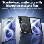 Custodia per telefono in PC con rivestimento spray satinato effetto pelle, supporto magnetico a 360°, cerniera e pellicola integrata., For Galaxy Z Fold8 5G, For Galaxy Z Fold8 Ultra 5G