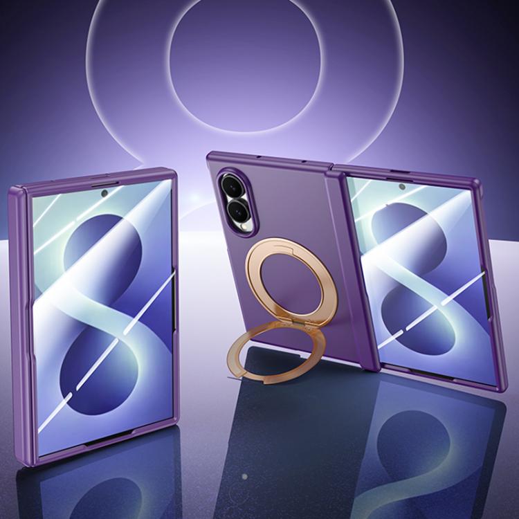 Custodia per telefono in PC con rivestimento spray satinato effetto pelle, supporto magnetico a 360°, cerniera e pellicola integrata., For Galaxy Z Fold8 5G, For Galaxy Z Fold8 Ultra 5G