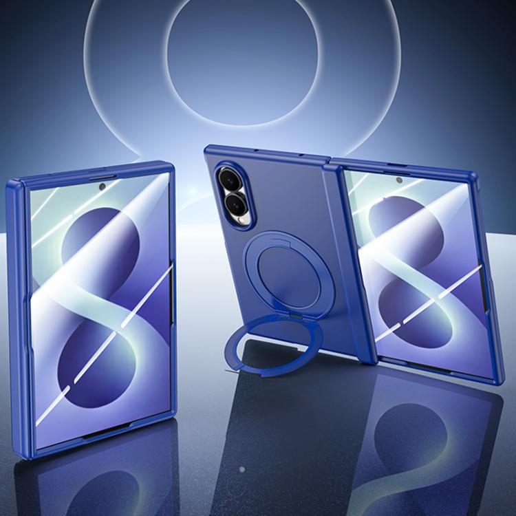 Custodia per telefono in PC con rivestimento spray satinato effetto pelle, supporto magnetico a 360°, cerniera e pellicola integrata., For Galaxy Z Fold8 5G, For Galaxy Z Fold8 Ultra 5G