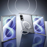 Custodia per telefono in PC con rivestimento spray satinato effetto pelle, supporto magnetico a 360°, cerniera e pellicola integrata., For Galaxy Z Fold8 5G, For Galaxy Z Fold8 Ultra 5G