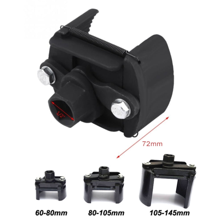 Chiave per filtro olio a 2 ganasce regolabile in acciaio fuso universale Strumento di rimozione per la rimozione del carburante Chiavi per filtri in acciaio fuso a due griffe, 80-105mm, 105-145mm