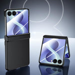 Custodia per telefono con cerniera integrata in policarbonato satinato effetto pelle, rivestimento spray, cerniera in PC., For Galaxy Z Flip8 5G