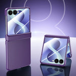 Custodia per telefono con cerniera integrata in policarbonato satinato effetto pelle, rivestimento spray, cerniera in PC., For Galaxy Z Flip8 5G