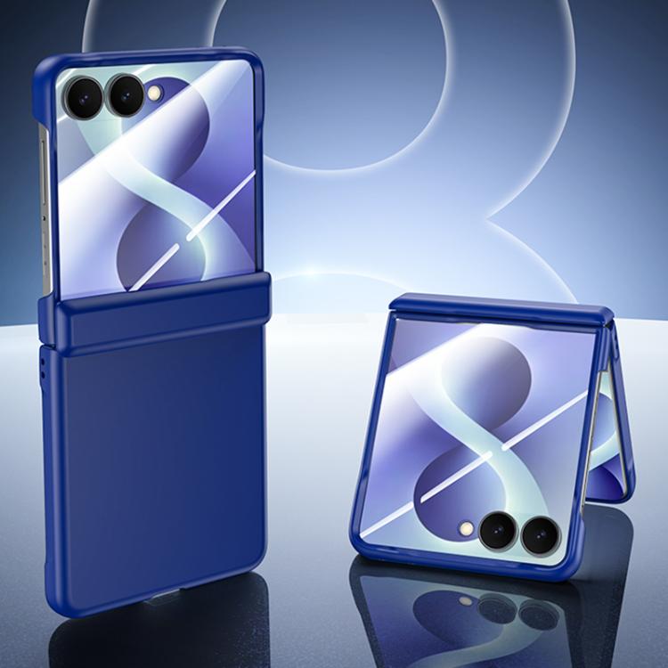 Custodia per telefono con cerniera integrata in policarbonato satinato effetto pelle, rivestimento spray, cerniera in PC., For Galaxy Z Flip8 5G