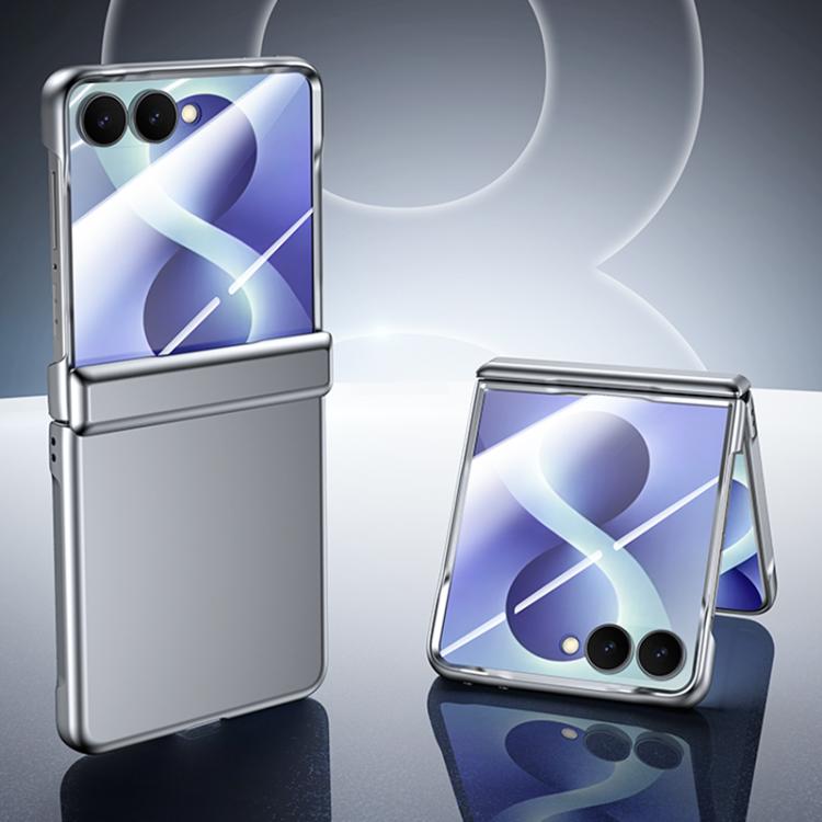 Custodia per telefono con cerniera integrata in policarbonato satinato effetto pelle, rivestimento spray, cerniera in PC., For Galaxy Z Flip8 5G
