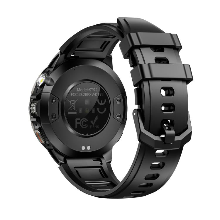 Smartwatch KT92 con display TFT da 1,7 pollici, impermeabilità fino a 3 ATM, controllo tramite rotella e batteria da 1000 mAh.