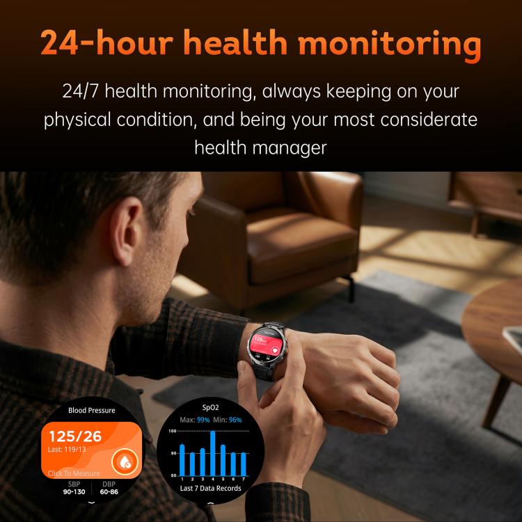 Smartwatch KT92 con display TFT da 1,7 pollici, impermeabilità fino a 3 ATM, controllo tramite rotella e batteria da 1000 mAh.