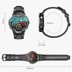 Smartwatch KT92 con display TFT da 1,7 pollici, impermeabilità fino a 3 ATM, controllo tramite rotella e batteria da 1000 mAh.