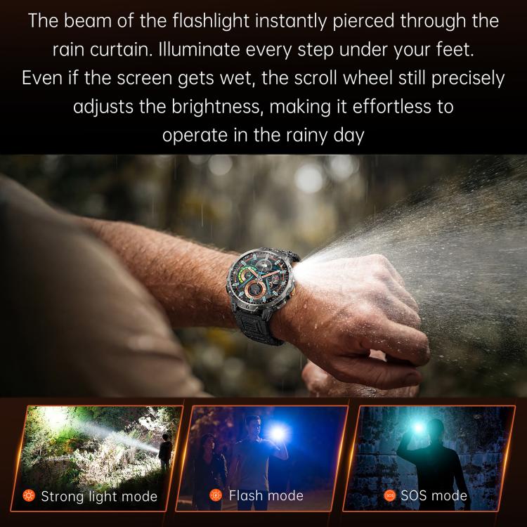 Smartwatch KT92 con display TFT da 1,7 pollici, impermeabilità fino a 3 ATM, controllo tramite rotella e batteria da 1000 mAh.