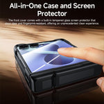 Custodia per telefono con cerniera in policarbonato satinato effetto pelle, con pellicola integrata, supporto in cerniera., For Galaxy Z Flip8 5G