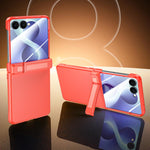Custodia per telefono con cerniera in policarbonato satinato effetto pelle, con pellicola integrata, supporto in cerniera., For Galaxy Z Flip8 5G