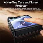 Custodia per telefono in PC con rivestimento spray satinato effetto pelle, supporto magnetico a 360°, cerniera e pellicola integrata., For Galaxy Z Flip8 5G