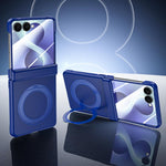 Custodia per telefono in PC con rivestimento spray satinato effetto pelle, supporto magnetico a 360°, cerniera e pellicola integrata., For Galaxy Z Flip8 5G