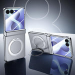 Custodia per telefono in PC con rivestimento spray satinato effetto pelle, supporto magnetico a 360°, cerniera e pellicola integrata., For Galaxy Z Flip8 5G