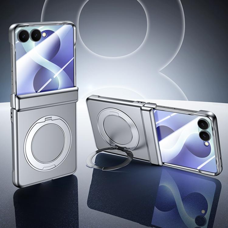 Custodia per telefono in PC con rivestimento spray satinato effetto pelle, supporto magnetico a 360°, cerniera e pellicola integrata., For Galaxy Z Flip8 5G