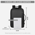 Zaino per laptop da lavoro impermeabile OUMANTU 1905 di grande capacità