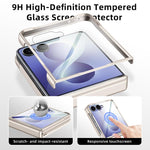 Custodia per telefono con cerniera a molla, in ecopelle vegana, supporto magnetico a 360° e pellicola integrata., For Galaxy Z Flip8 5G