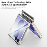 Custodia per telefono con cerniera a molla, in ecopelle vegana, supporto magnetico a 360° e pellicola integrata., For Galaxy Z Flip8 5G