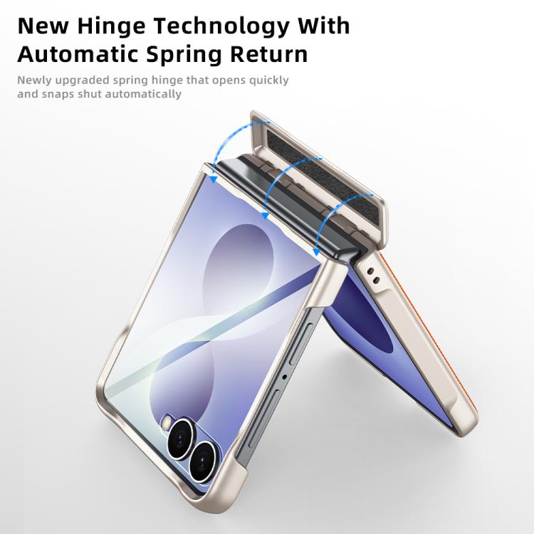Custodia per telefono con cerniera a molla, in ecopelle vegana, supporto magnetico a 360° e pellicola integrata., For Galaxy Z Flip8 5G