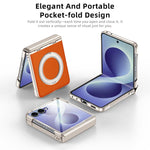 Custodia per telefono con cerniera a molla, in ecopelle vegana, supporto magnetico a 360° e pellicola integrata., For Galaxy Z Flip8 5G