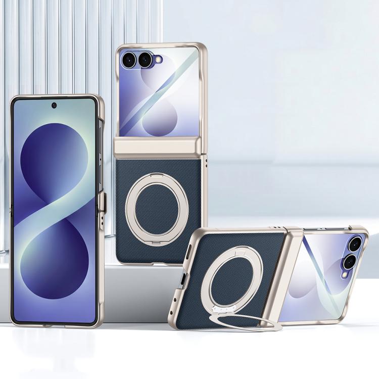 Custodia per telefono con cerniera a molla, in ecopelle vegana, supporto magnetico a 360° e pellicola integrata., For Galaxy Z Flip8 5G