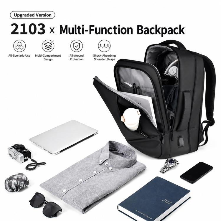 Zaino per laptop da lavoro impermeabile OUMANTU 2103B di grande capacità