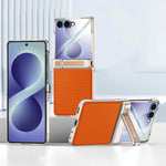 Custodia per telefono con cerniera a molla, in pelle vegana e pellicola integrata., For Galaxy Z Flip8 5G