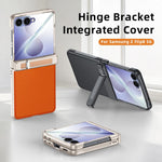 Custodia per telefono con cerniera a molla, in pelle vegana e pellicola integrata., For Galaxy Z Flip8 5G