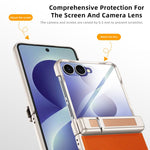 Custodia per telefono con cerniera a molla, in pelle vegana e pellicola integrata., For Galaxy Z Flip8 5G